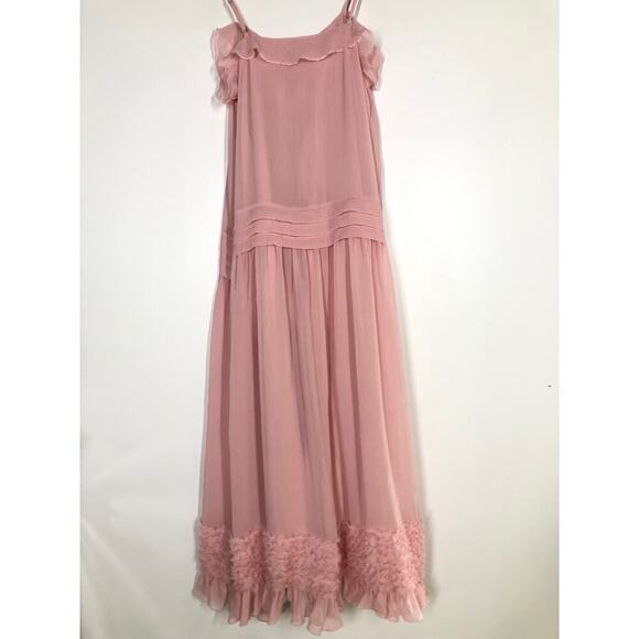 Jason Wu Collective Ruffled Scoop Dress Sleeveless Frill Midi Pink Size 0 - Picture 9 of 12